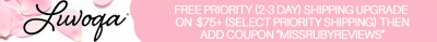 LUOQA shipping code "MISSRUBYREVIEWS"