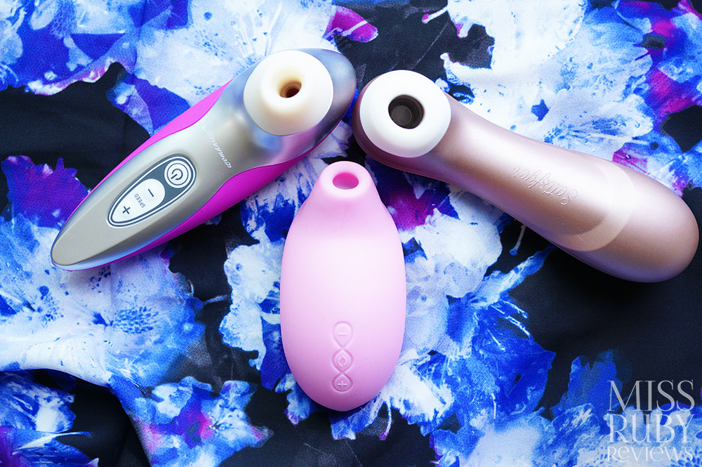 A picture of the LELO SONA compared to the Womanizer Pro40 and the Satisfyer Pro