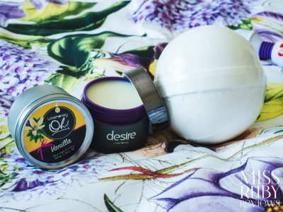 Lovehoney Orgasm Balm, Massage Candle, and Bath Bomb