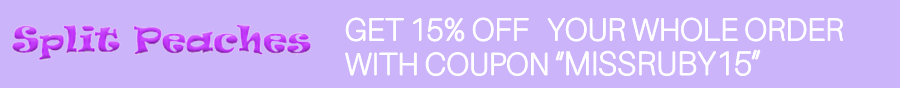 15% off your order at Split Peaches with coupon code MISSRUBY15
