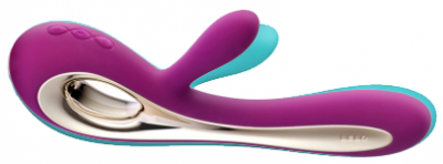 A purple Soraya 1 is overlaid a turquoise Soraya 2 so you can see the difference in arm length